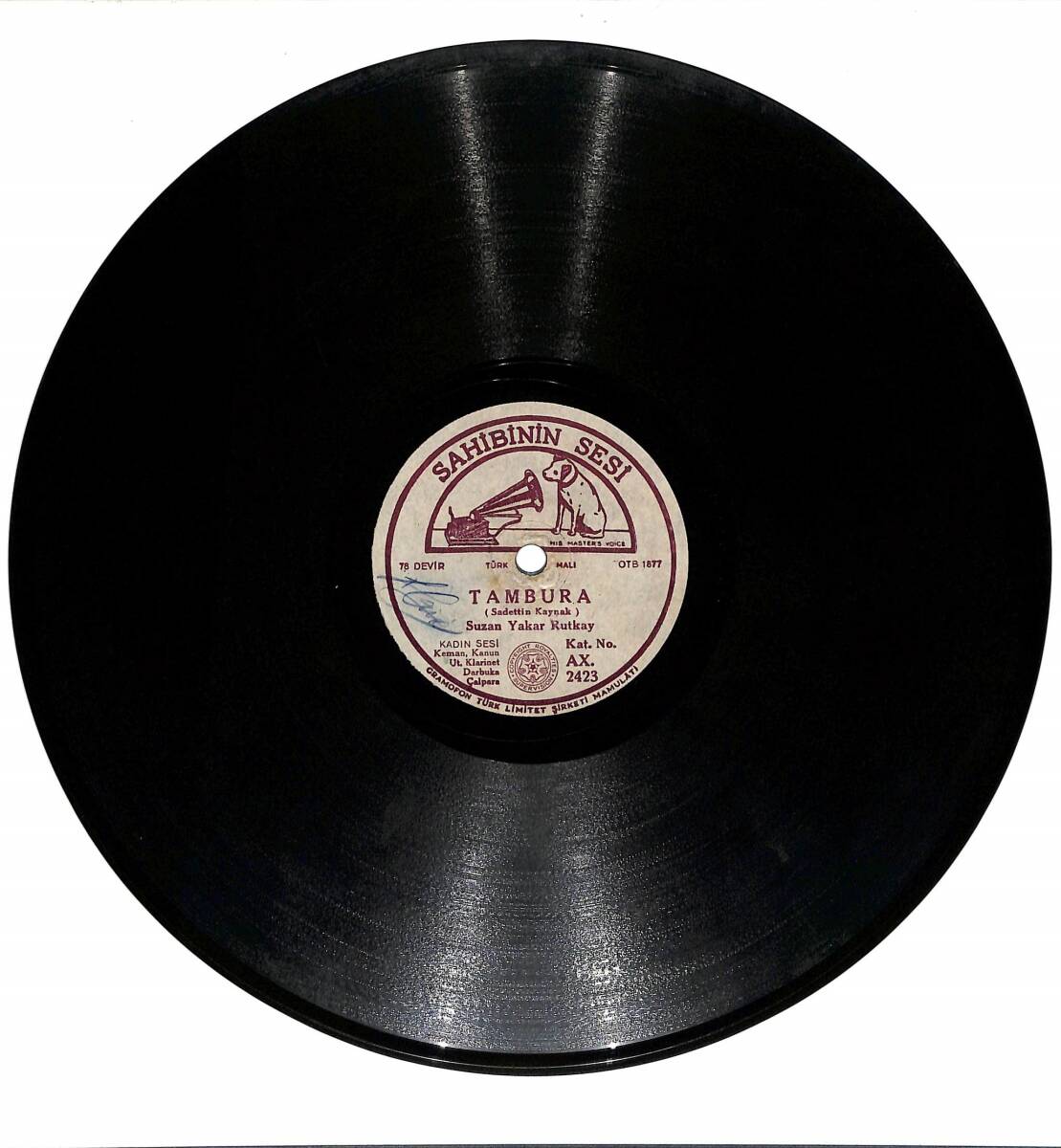 Suzan Yakar Rutkay – Civelek & Tambura TAŞ PLAK (10/7.5) * Sahibinin Sesi - 1948 * PLK27682 - 2