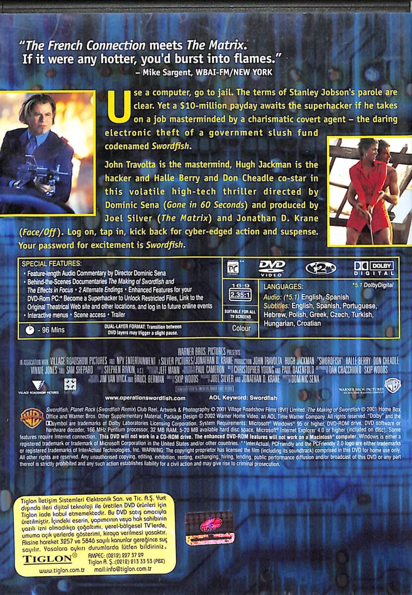 Swordfish DVD Film (İkinci El) DVD2435 - 2