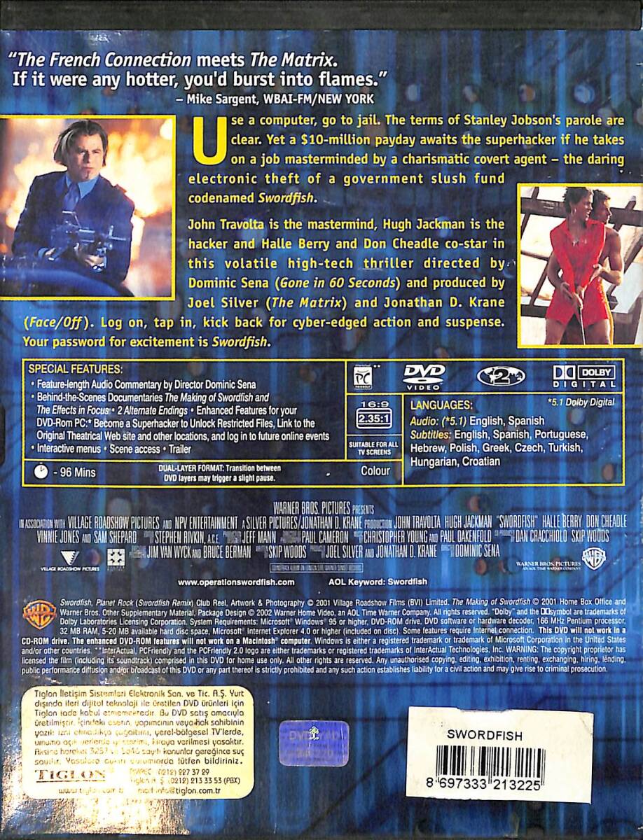 Swordfish DVD Film (İkinci El) DVD2891 - 2