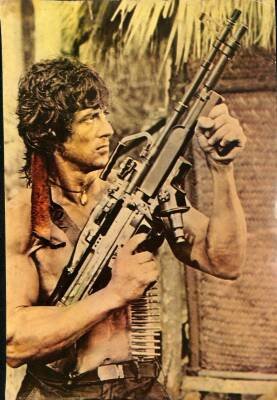 Sylvester Stallone Eski Büyük Boy Kartpostal (24x34 cm) KRT12911 - 1