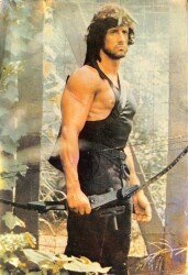 Sylvester Stallone (Rambo) Eski Büyük Boy Kartpostal (34x24 cm) KRT12604 - Gökçekoleksiyon