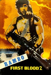 Sylvester Stallone (Rambo First Blood 2) Eski Büyük Boy Kartpostal (24x34 cm) KRT12897 - Gökçekoleksiyon