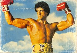 Sylvester Stallone (Rocky) Eski Büyük Boy Kartpostal (34x22 cm) KRT12882 - Gökçekoleksiyon