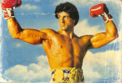 Sylvester Stallone (Rocky) Eski Büyük Boy Kartpostal (34x22 cm) KRT12882 - 1