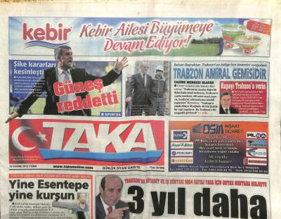 Taka Gazetesi 16 Kasım 2012 - Şike Kararları Kesinleşti Güneş Reddetti GZ107171 - 1