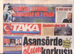 Taka Gazetesi 8 Aralık 2011 - Trabzonspor Gözü UEFA'ya Dikti - Basın İlan Kurumu Genel Müdürlüğünde Asansör Faciası GZ158629 - Gökçekoleksiyon