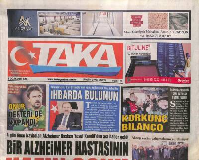 Taka Gazetesi 8 Ocak 2019 - Milletvekili Avcı Açıkladı Aydere Kazma Vuruluyor GZ109400 - 1
