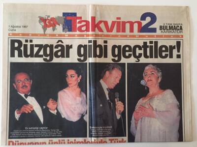 Takvim 2 Gazetesi 1 Ağustos 1997 - Dünyanın Ünlü İsimleriyle Türk Sosyetesi İstanbulda Buluştu GZ18565 - 1