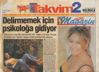 Takvim 2 Gazetesi 14 Eylül 1997 - Kasetinin İlgi Görmemesi Nil Ünalı Üzüyor GZ76435 - 1