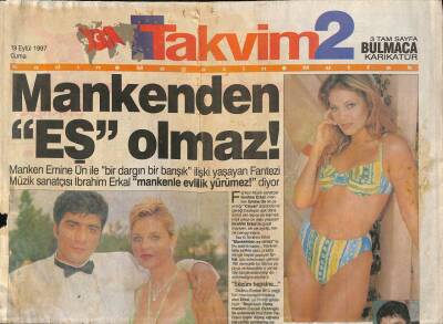 Takvim 2 Gazetesi 19 Eylül 1997 - Podyumların Ünlüleri Gönüllerince Eğlendi GZ76441 - 1