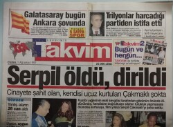 Takvim Gazetesi 1 Ağustos 1997 Şöhret Bir Yuva Daha Yıkıyor - Serenin İntikamı - GZ44670 - 1