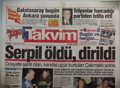 Takvim Gazetesi 1 Ağustos 1997 Şöhret Bir Yuva Daha Yıkıyor - Serenin İntikamı - GZ44670 - 1