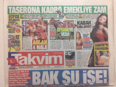 Takvim Gazetesi 1 Mayıs 2015 - Angelina Jolie Suriyeyi Göğüsledi, Bak Şu İşe GZ27235 - 1