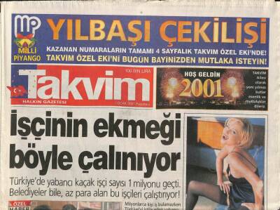 Takvim Gazetesi 1 Ocak 2001 - Didem Uzel İle Popçu Emre Altuğun Yakında Nikah Masasına Oturacağı Söyleniyor GZ93694 - 1
