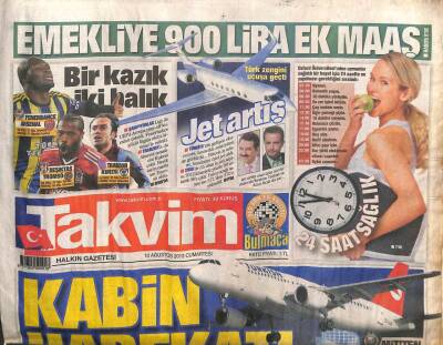 Takvim Gazetesi 10 Ağustos 2013 - Kabin Harekatı, Eyfelde Panik GZ104878 - 1