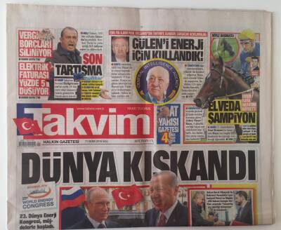 Takvim Gazetesi 11 Ekim 2016 - 23 Dünya Enerji Kongresi Müjdeli Başladı Cumhurbaşkanı Erdoğan İle Rus Lider Putin Türk Akımı Projesinde El Sıkıştı GZ20894 - 1