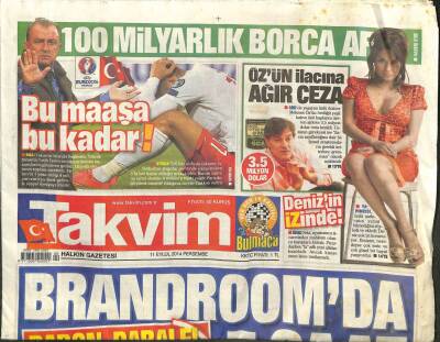 Takvim Gazetesi 11 Eylül 2014 - Barzaniye Işid Sopası GZ101090 - 2