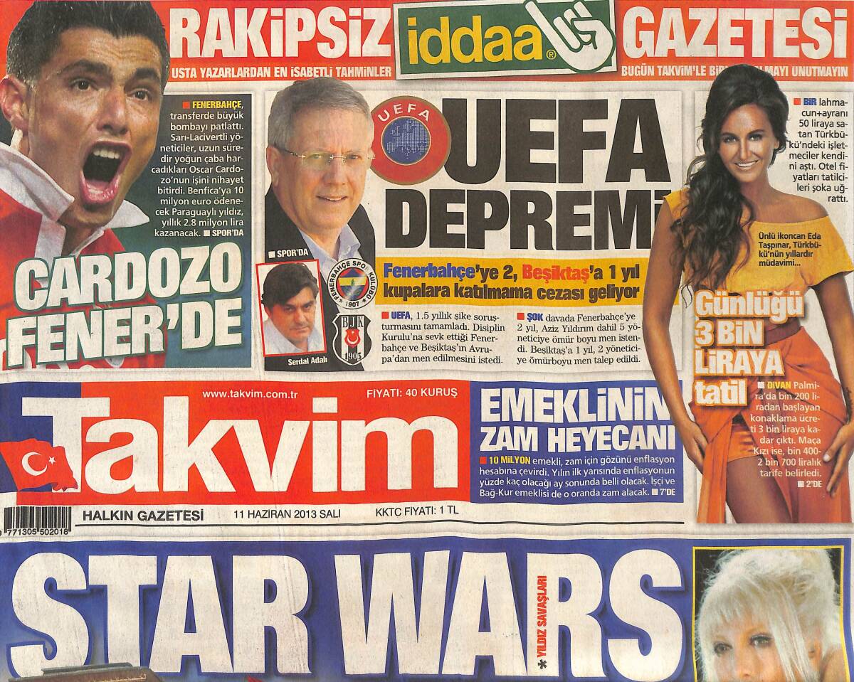 Takvim Gazetesi 11 Haziran 2013 - Gezi Eylemleri Sanat Dünyasının Ünlü İsimlerini İkiye Böldü! - Oscar Cardozo Fenerbahçe'de GZ136870 - 1
