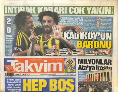 Takvim Gazetesi 11 Kasım 2013 - Kadıköyün Baronu GZ101162 - 1