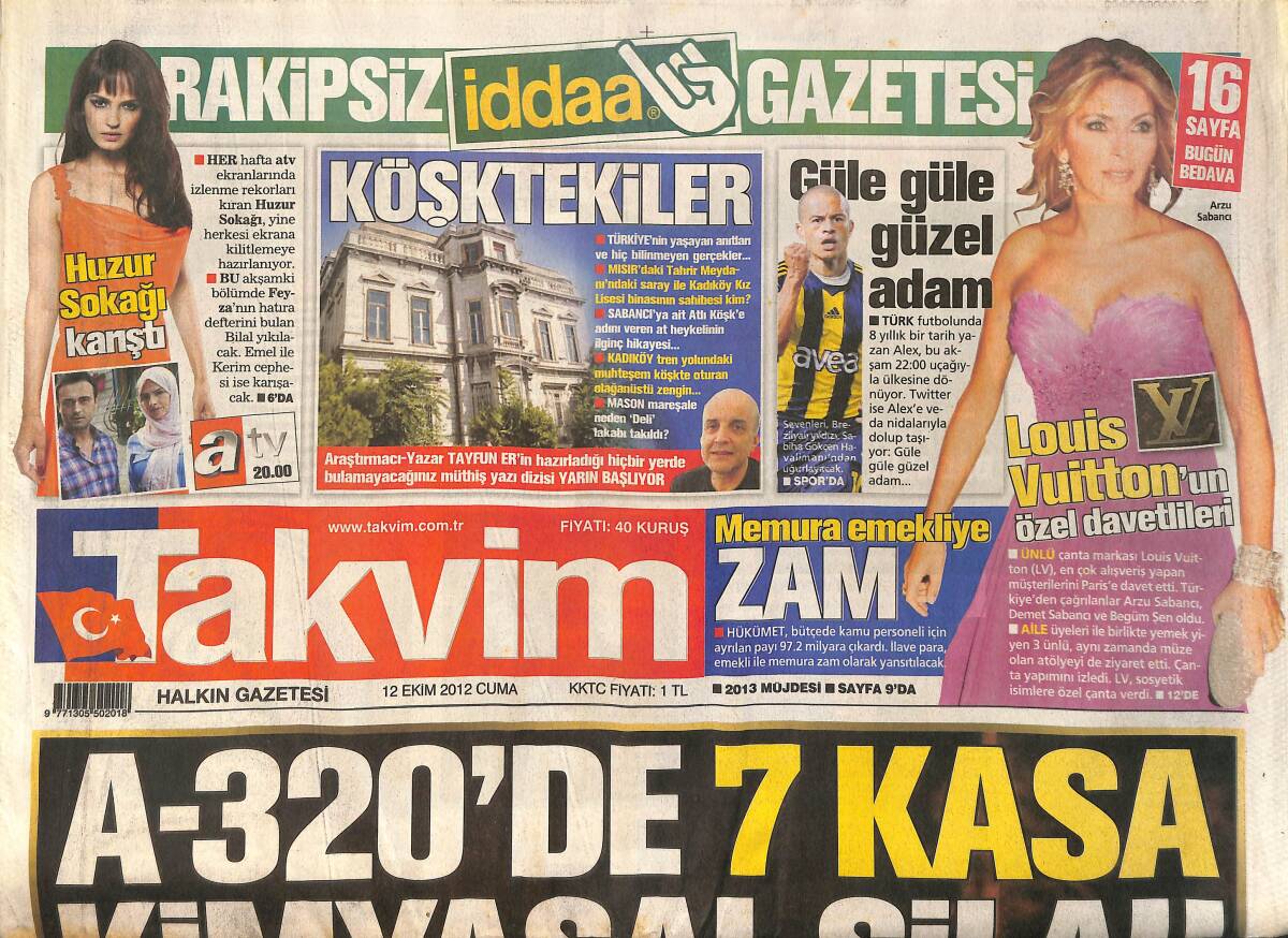 Takvim Gazetesi 12 Ekim 2012 - Louis Vuitton'un Özel Davetlileri - Güle Güle Güzel Adam: Alex De Souza GZ154858 - 1