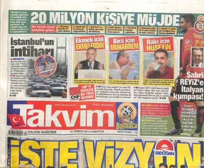 Takvim Gazetesi 12 Temmuz 2014 - Sabri Reyize İtalyan Kumpası GZ104703 - 1