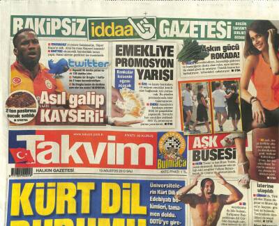 Takvim Gazetesi 13 Ağustos 2013 - Kürt Dil Durumu GZ101263 - 2