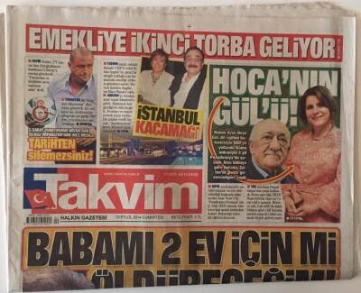 Takvim Gazetesi 13 Eylül 2014 - 8 . Cumhurbaşkanı Özalın Ölümüyle İlgili Soruşturmada Eşi Ve Oğlu Şüpheli Sayıldı GZ22107 - 1