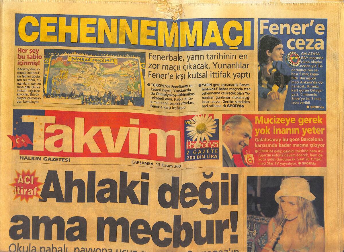 Takvim Gazetesi 13 Kasım 2002 - Berna Aracı, Yine Yaptı Yapacağını Ve Ozan'ı Ayırdı - Muazzez Ersoy'un Elbisesi Göz Kamaştırdı GZ1512423 - 1
