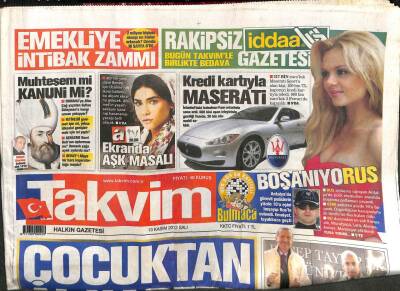 Takvim Gazetesi 13 Kasım 2012 - 15 Yaşındaki Kıza Patron Tacizi, Boşanıyoruz GZ104877 - 1