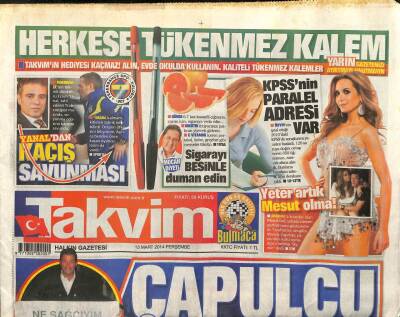 Takvim Gazetesi 13 Mart 2014 - Mesut Özile Aşk Çelmesi GZ101146 - 1