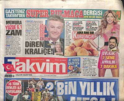 Takvim Gazetesi 13 Ocak 2015 - 2 Bin Yıllık Mesaj, Büyükanıta Kumpas Kurdular GZ107744 - 1