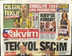 Takvim Gazetesi 14 Ağustos 2015 - AK Parti-CHP Koalisyon Süreci Bitti Tek Yol Seçim GZ101131 - 2