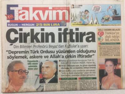 Takvim Gazetesi 14 Ekim 1999 - Çirkin İftira GZ47946 - 1