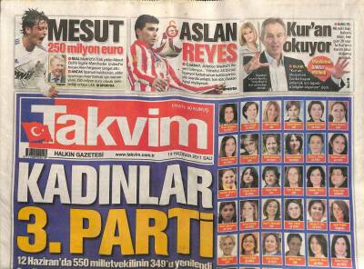 Takvim Gazetesi 14 Haziran 2011 - Herkese Bildiğini Okuyan Seda Sayanın Tek Korkusu Oğlu GZ100906 - 1