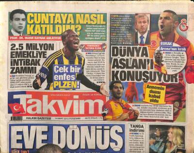Takvim Gazetesi 14 Mart 2013 - Ana Kraliçe Çağla Şikel, Divaya Kürk Desteği GZ101147 - 2