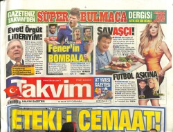 Takvim Gazetesi 14 Ocak 2015 - Liseli Musti, Caner Davacı, Gergin Murat Dalkılıç GZ101141 - 1
