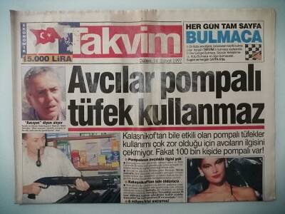 Takvim Gazetesi 14 Şubat 1997 Erken Seçim Sinyali -GZ33015 - 1