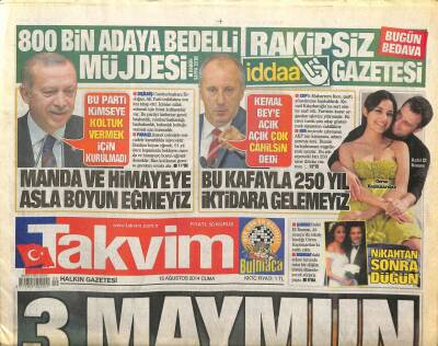 Takvim Gazetesi 15 Ağustos 2014 - Cem Yılmaz Ve Gizemli Aşkı Yakalandı GZ101129 - 2