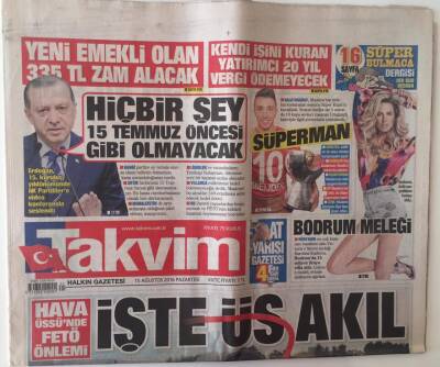 Takvim Gazetesi 15 Ağustos 2016 - Havva Üssünde Fetö Önlemi GZ20892 - 1