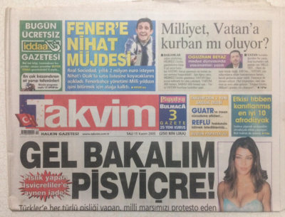 Takvim Gazetesi 15 Kasım 2005 - Fenerbahçeye Nihat Müjdesi GZ24253 - 1
