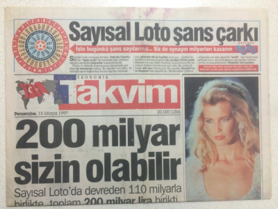 Takvim Gazetesi 15 Mayıs 1997 - 200 Milyar Sizin Olabilir GZ24262 - 1