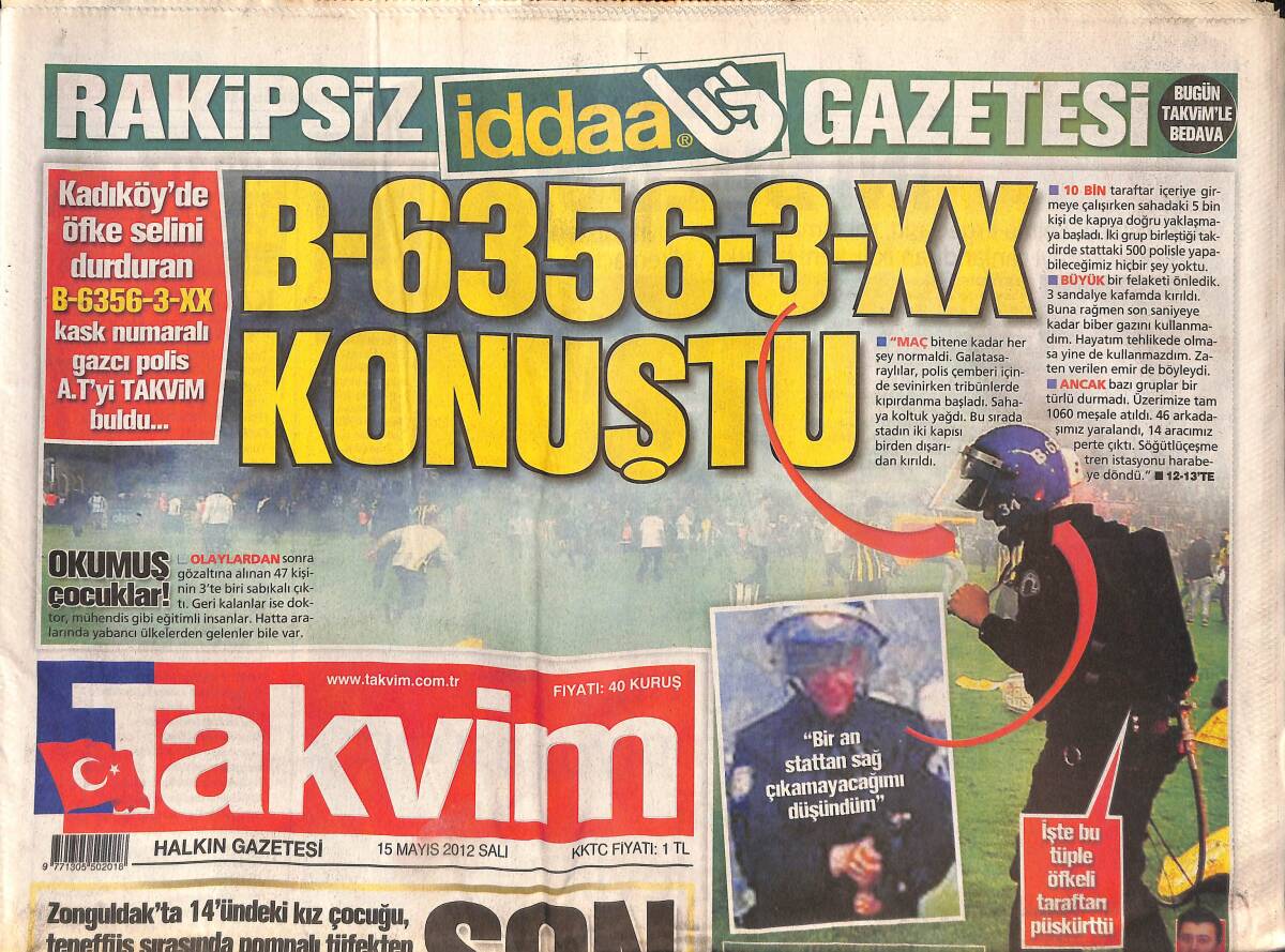 Takvim Gazetesi 15 Mayıs 2012 - Kuşum Aydın Evleniyor - Fenerbahçe Bahisçiyi Yaktı GZ136180 - 1