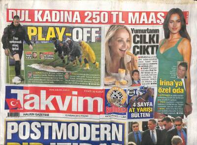 Takvim Gazetesi 15 Nisan 2012 - Esada Son Darbe - Darüşşafakaya Üniversite GZ113307 - 1
