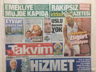 Takvim Gazetesi 15 Nisan 2014 - Hizmet Tarifesi GZ29449 - 1