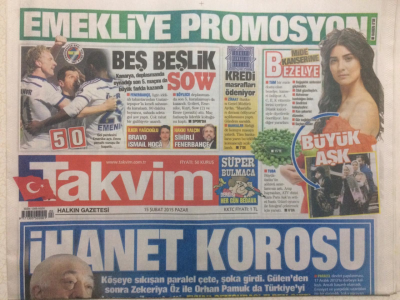 Takvim Gazetesi 15 Şubat 2015 - İhanet Korosu, Emekliye Promosyon GZ27230 - 1