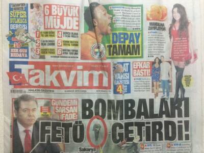 Takvim Gazetesi 16 Aralık 2016 - Bombaları Fetö Getirdi GZ29453 - 1
