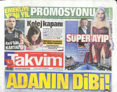 Takvim Gazetesi 16 Eylül 2013 - Ajda Pekkan Sahneden Zorla İndirildi GZ104707 - 1