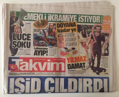 Takvim Gazetesi 16 Haziran 2014 - Işid Çıldırdı , Galatasaraya Luce Şoku GZ28279 - 1