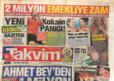 Takvim Gazetesi 16 Kasım 2012 - Gazze Yanıyor,ErdoğanSabrımızın Sınırı Var GZ107470 - 1
