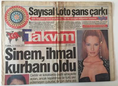 Takvim Gazetesi 16 Mayıs 1997 - Özcan Deniz İle Esin Moralıoğlu Sürekli Buluşuyor , Demet Akalın Aklı Başına Geldi - GZ43906 - 1